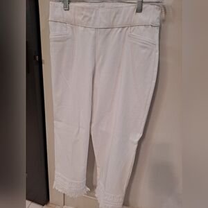 Zac and Rachel Cropped White Pants, Size 8